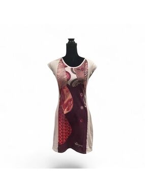 Desigual pullover abstract print stretch fabric casual contemporary dress small